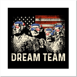 Mount Rushmore 4th Of July Funny Patriotic Presidents Team Posters and Art